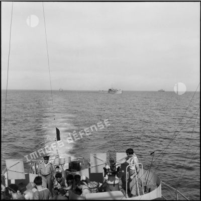 La flotte française en route vers l'Egypte avant l'opération amphibie à Port-Fouad.
