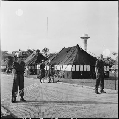 Le cantonnement du détachement norvégien de l'ONU à Port-Saïd.