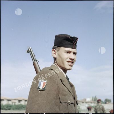 Le soldat Roger Mathonnet de l'infanterie coloniale à Port-Saïd.