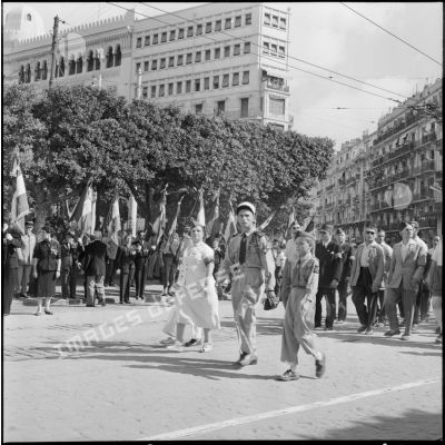 Cérémonie du 14 juillet à Alger. Défilé des anciens combattants de la Légion Etrangère.