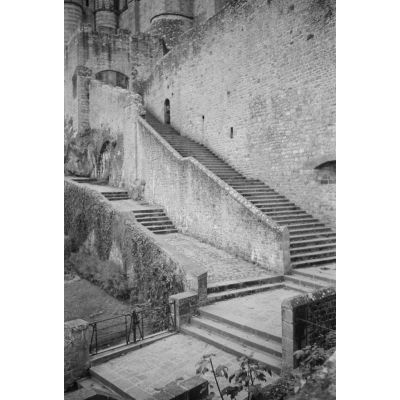 Au Mont-Saint-Michel, le grand degré et l'escalier de ronde.