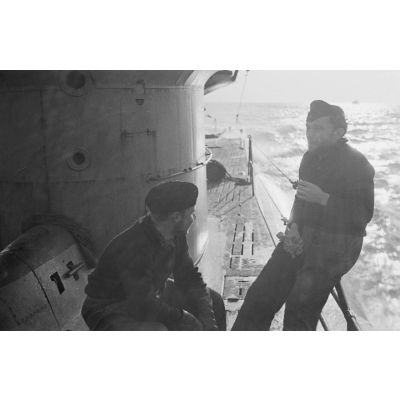 Retour au port de Saint-Nazaire du sous-marin U-553 commandé par le Kapitänleutnant Karl Thurmann.