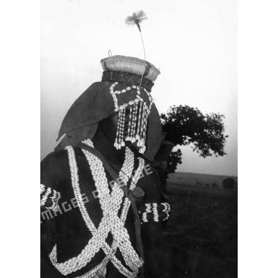 République de Côte d'Ivoire, Korhogo, 1962. Danseur masqué Sénoufo.