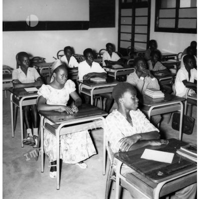 République populaire du Congo. Brazzaville, 1970. Elèves en classe.