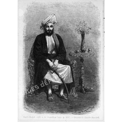 Afrique orientale, Zanzibar, 1864. Saïd Majid, sultan de Zanzibar.