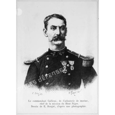 Guinée, Sénégal, Soudan français, 1883. Le commandant Gallieni, chef de la mission du Haut-Niger.