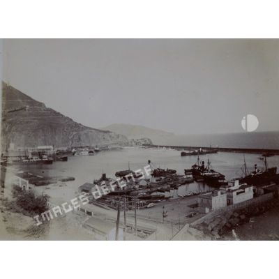 Le port d’Oran vu de la promenade de l’Etang. [légende d'origine]