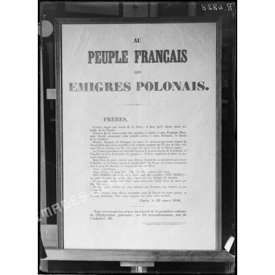 Affiche des émigrés polonais au peuple français.