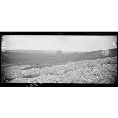 Panorama sur le Mort-Homme, le bois des Caurettes et Chattancourt. [légende d'origine]