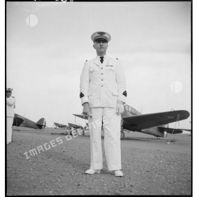Le général Lahoulle arrivant sur la base aérienne de Marrakech.