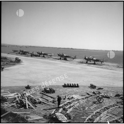 La base aérienne de Cazaux en reconstruction.