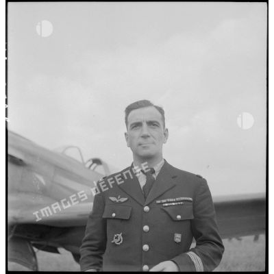 Portrait du lieutenant-colonel Pierre Pouyade, ancien commandant du régiment de chasse Normandie-Niémen à Stuttgart.