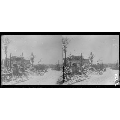 Souain (Marne). Le village sous la neige (janv. 1917). [légende d'origine]