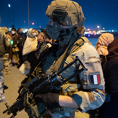 Soldat français durant l'opération Apagan à Kaboul en 2021.